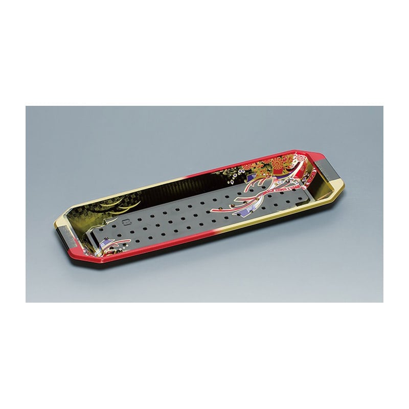 福助工業 寿司容器 和皿 本体 1-8H 蒔絵 50枚/束(ご注文単位12束)【直送品】