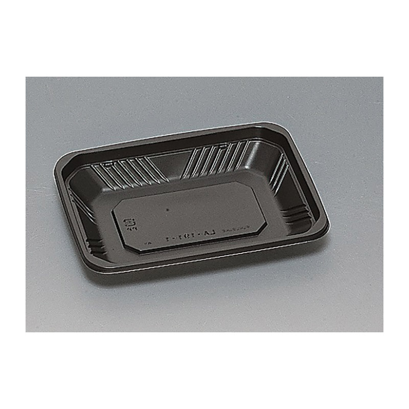福助工業 弁当容器 本体 LA-191-1H 黒 50枚/束(ご注文単位18束)【直送品】