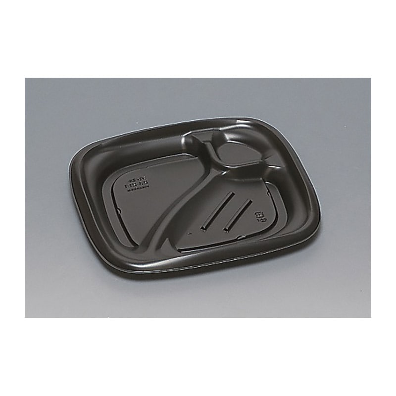 福助工業 弁当容器 プレミル 本体 23-21-1H 黒 50枚/束(ご注文単位12束)【直送品】