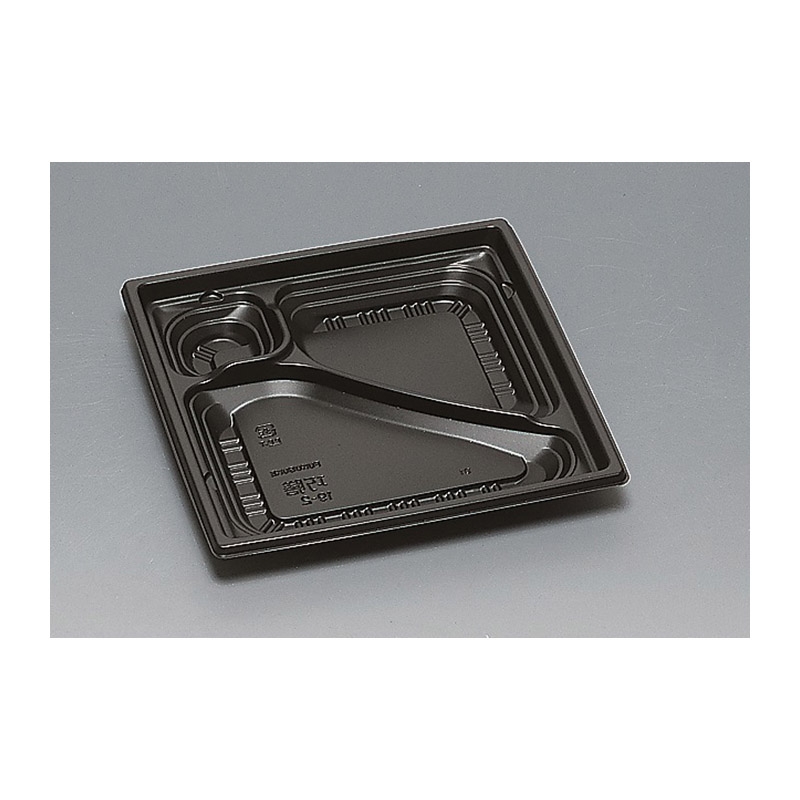 福助工業 弁当容器 巧膳 本体 19-2H 黒 50枚/束(ご注文単位18束)【直送品】