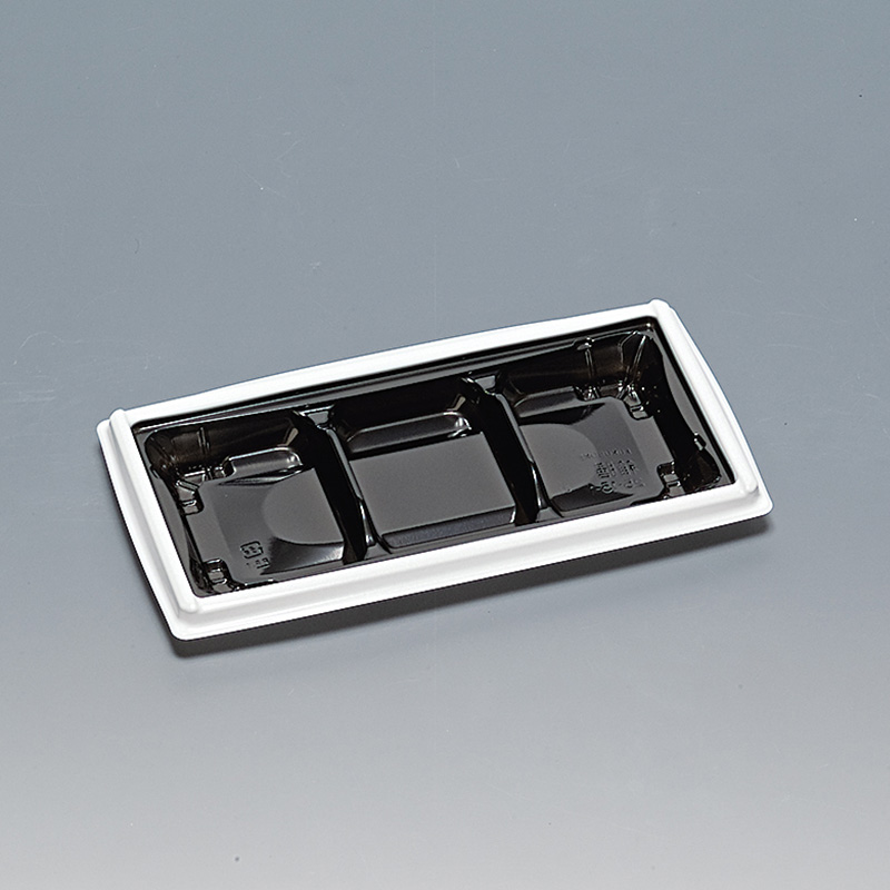 福助工業 弁当容器 箱膳 本体 25-13-1H 白内黒 50枚/束(ご注文単位18束)【直送品】