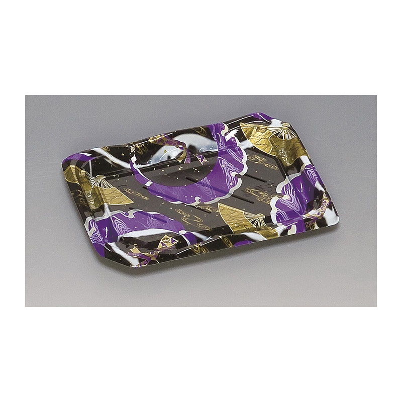 福助工業 寿司容器　花舞喜　本体 2-4H 彩月紫 50枚/束（ご注文単位16束）【直送品】