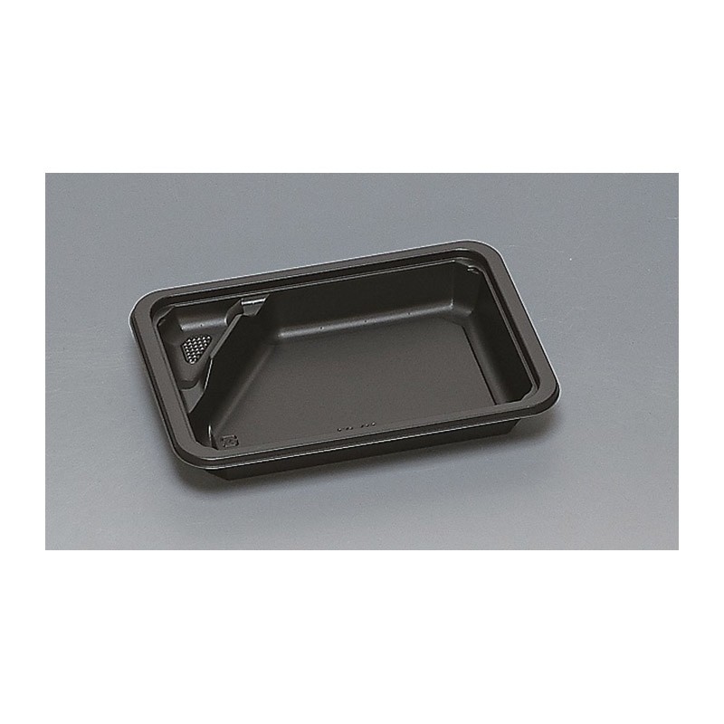 福助工業 弁当容器 フルレンジ 本体 TR-87H 黒 50枚/束(ご注文単位12束)【直送品】