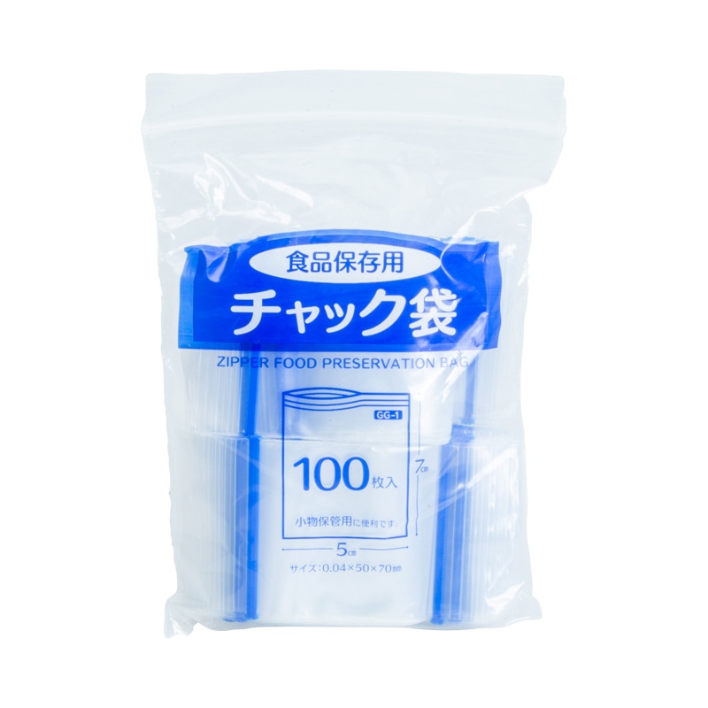 プラテック 食品保存用チャック袋 100枚入 GG-1 1個(ご注文単位1個)【直送品】