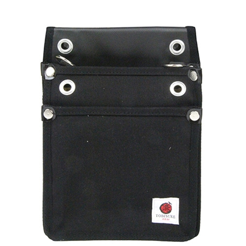 藤原産業 SK11 帆布鳶用腰袋 2段 黒 TSH-2D-BK 1個（ご注文単位1個）【直送品】