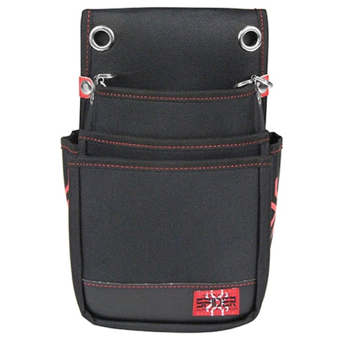 藤原産業 SK11 腰袋 3段 ブラック SPD-JY06-B 1個（ご注文単位1個）【直送品】