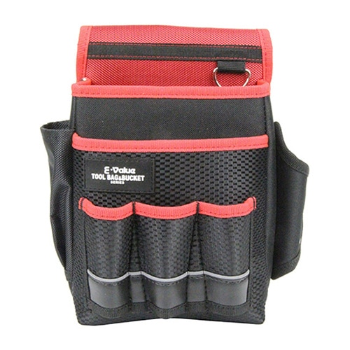 藤原産業 E-Value 腰袋 ホルダー付き レッド EDK-3D RD 1個（ご注文単位1個）【直送品】
