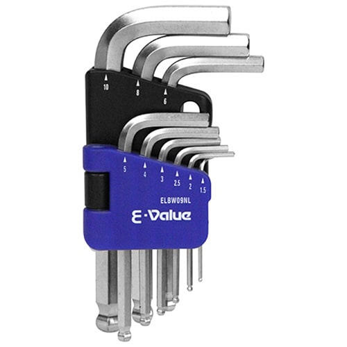 藤原産業 E-Value ボールポイント六角棒レンチセット スタンダード 9本組 ELBW09NL 1セット（ご注文単位2セット）【直送品】