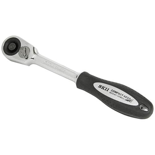 藤原産業 SK11 ラチェットハンドル グリップ付き 差込角6.35mm SRH2CG 1個（ご注文単位1個）【直送品】