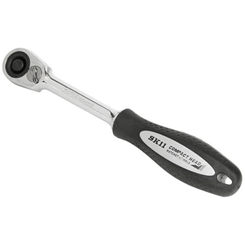 藤原産業 SK11 ラチェットハンドル グリップ付き 差込角9.5mm SRH3CG 1本（ご注文単位1本）【直送品】