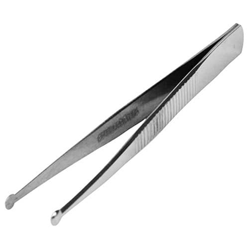 藤原産業 SK11 ステンレスピンセット ベビー用 先丸型 100mm NO.9 1本（ご注文単位5本）【直送品】