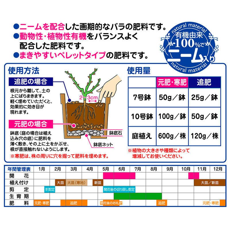 花ごころ 特選有機 濃いバラの肥料 1kg 5840 1袋(ご注文単位20袋)【直送品】