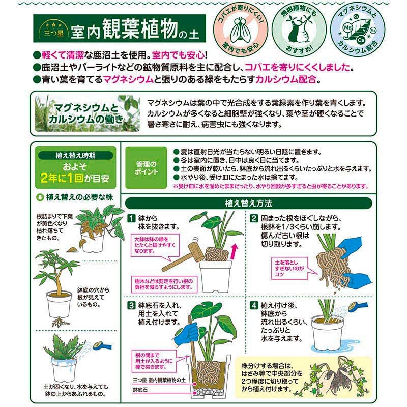 花ごころ 三つ星 室内観葉植物の土 5L 20750 1袋(ご注文単位8袋)【直送品】