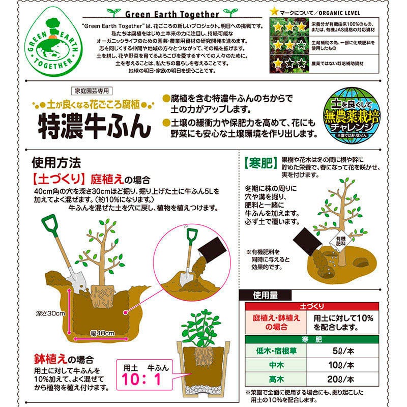 花ごころ 特濃牛ふん 2L 25230 1袋（ご注文単位20袋）【直送品】