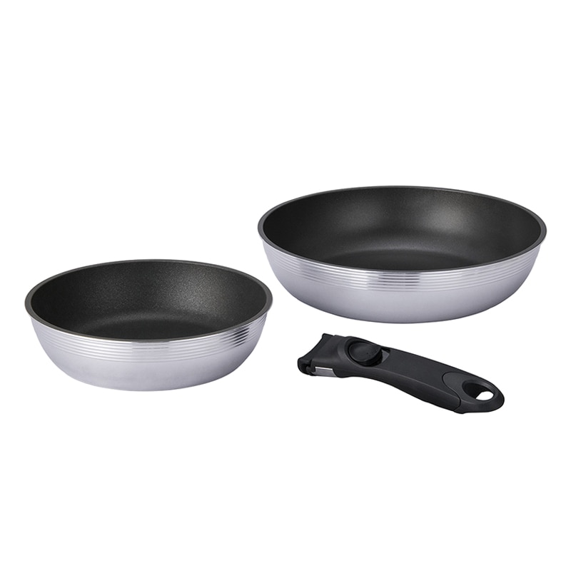 北陸アルミニウム フライパン3点セット キャストバリウス ガス火用 20cm/26cm/ハンドル 1個(ご注文単位1個)【直送品】