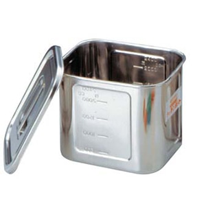 >BK 18-8 角型 キッチンポット 目盛付 14型 手無 1個(ご注文単位1個)【直送品】