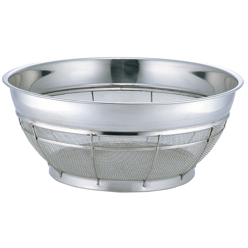 BK　18-8　浅型ザル 荒目　35cm　6.5メッシュ  1個（ご注文単位1個）【直送品】