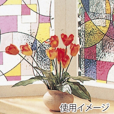 明和グラビア 窓飾りシート ステンドタイプ レッド GLS-4652G 1枚(ご注文単位1枚)【直送品】