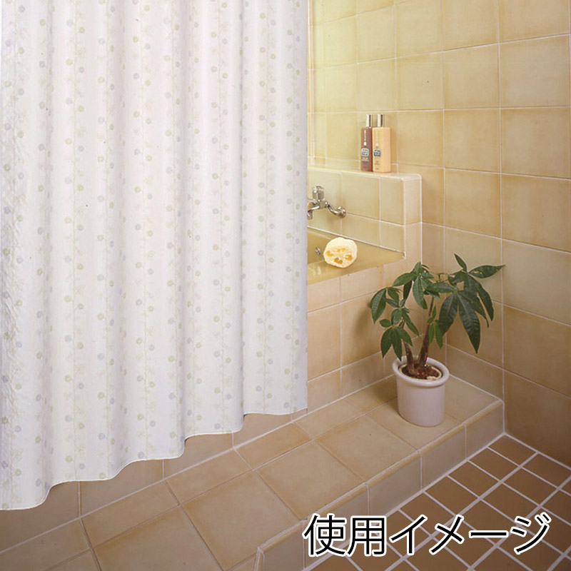 明和グラビア スタイリッシュバスカーテン ブルー S-306B 1枚(ご注文単位1枚)【直送品】