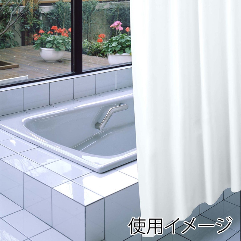 明和グラビア 防炎バスカーテン ライトブルー NVS-400LB-A 1枚（ご注文単位1枚）【直送品】