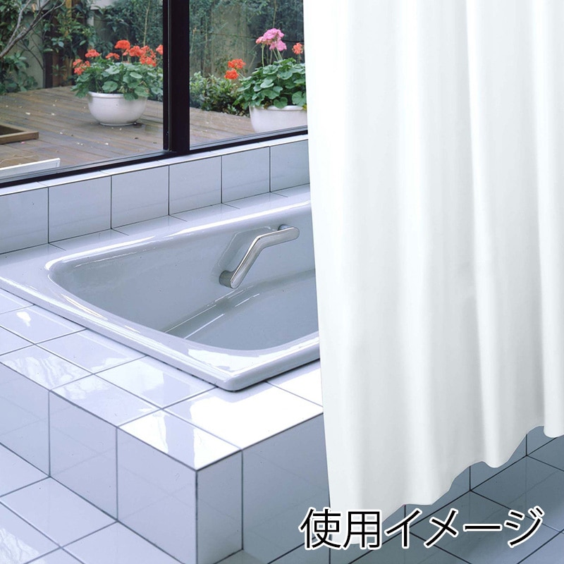 明和グラビア 防炎バスカーテン ライトブルー NVS-400LB-B 1枚(ご注文単位1枚)【直送品】