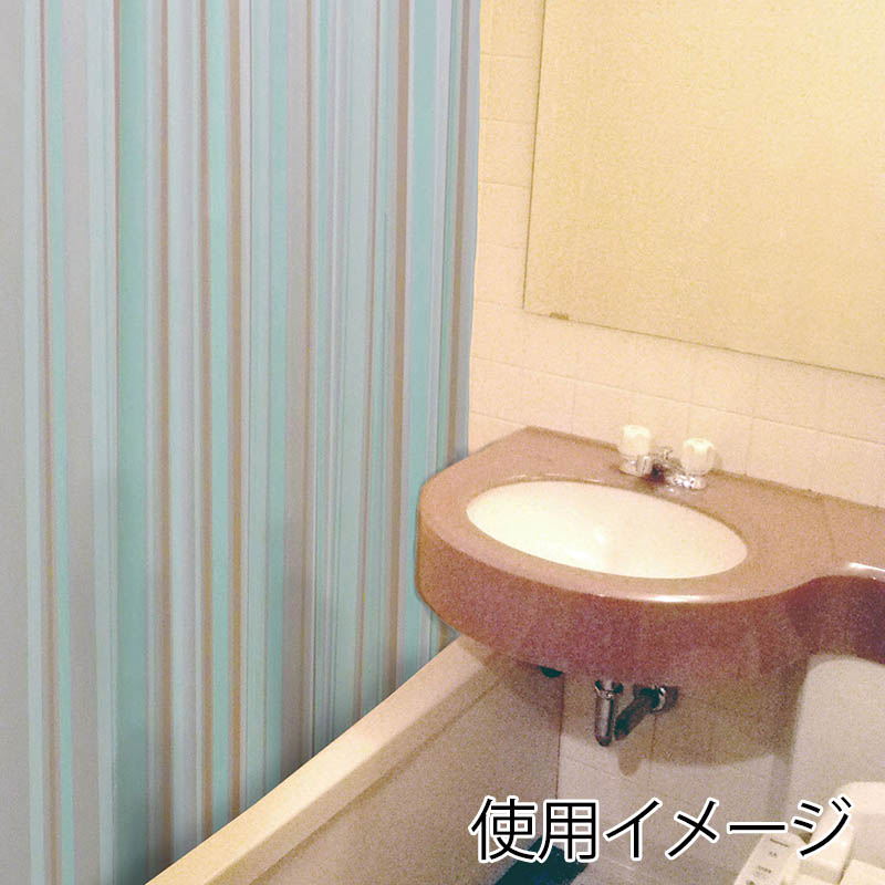 明和グラビア ユニットバス用バスカーテン グリーン UB-1101GR 1枚（ご注文単位1枚）【直送品】