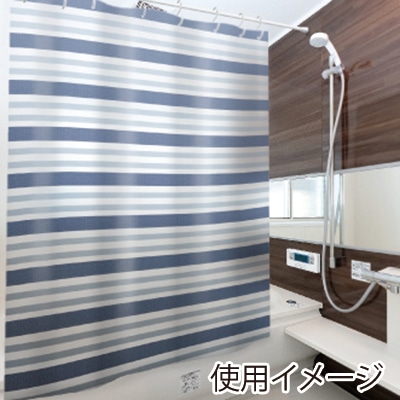 明和グラビア デザインバスカーテン ブルー DBC-131B 1枚(ご注文単位1枚)【直送品】