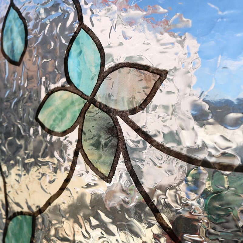 明和グラビア 窓飾りシート ステンドタイプ　グリーン GLS-4611G 1枚（ご注文単位1枚）【直送品】