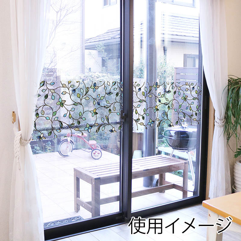 明和グラビア 窓飾りシート ステンドタイプ　グリーン GLS-4611G 1枚（ご注文単位1枚）【直送品】