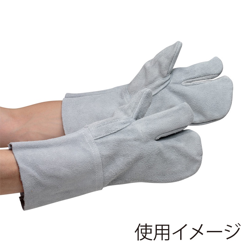 ミドリ安全 牛床革手袋 溶接用 3本指 フリー MT-106-3P 4041063300 1組（ご注文単位1組）【直送品】