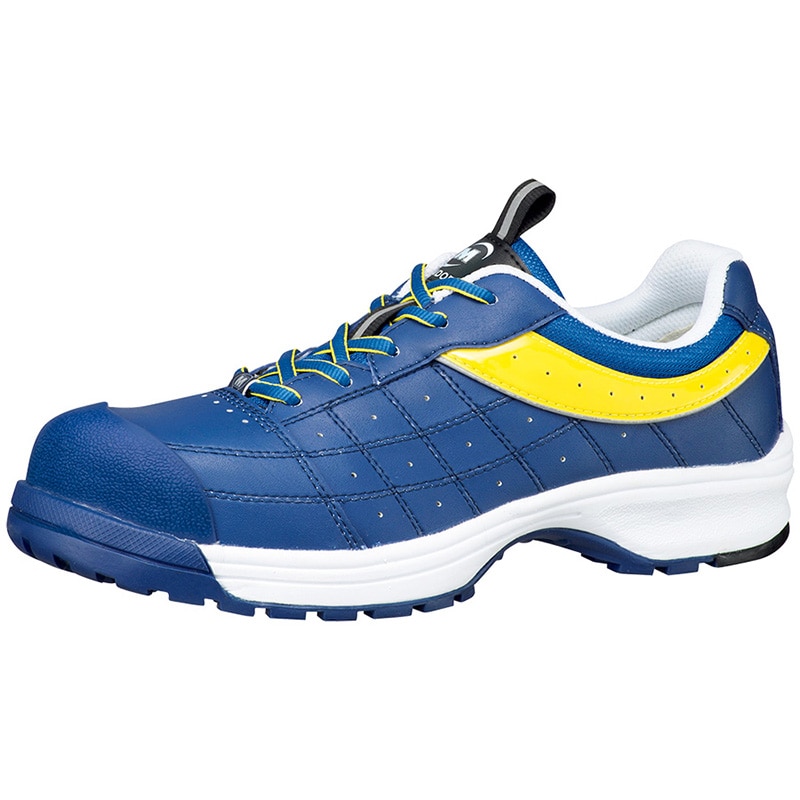 ミドリ安全 トウガード付 ワイド樹脂先芯入りスニーカー MPN-902ブルー/イエロー 21250585 1組(ご注文単位1組)【直送品】
