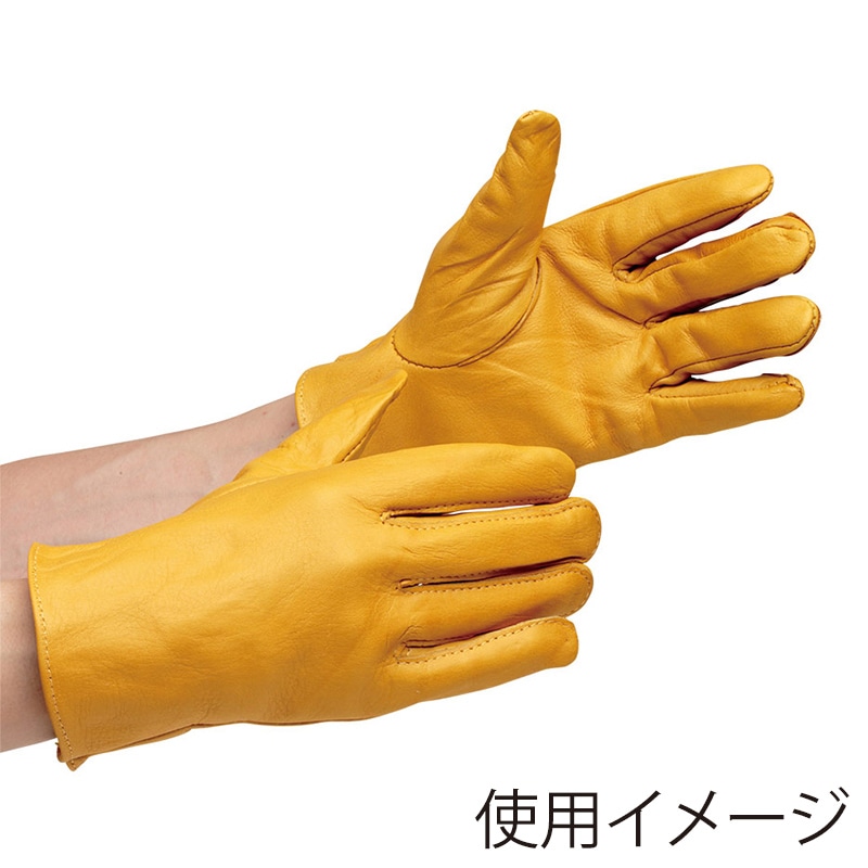 ミドリ安全 牛表革手袋 L MT-14D 黄 4041010200 1組（ご注文単位1組）【直送品】