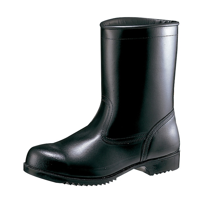 ミドリ安全 耐油・耐薬品仕様ゴム底安全靴 半長靴 耐滑 V2400NT ブラック 23.5cm 10400024 1組（ご注文単位1組）【直送品】