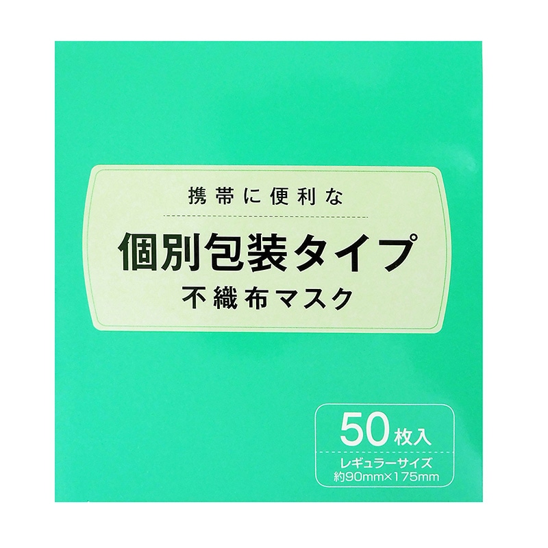 日本マスク 個別包装不織布マスク レギュラーサイズ 50枚 1個(ご注文単位40個)【直送品】