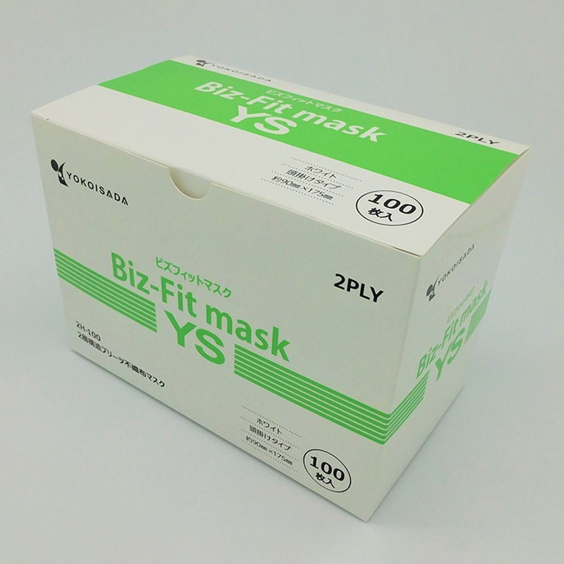 日本マスク 業務用マスク ビズフィットマスク 2層 頭掛けタイプ 100枚 2H-100 1箱(ご注文単位30箱)【直送品】