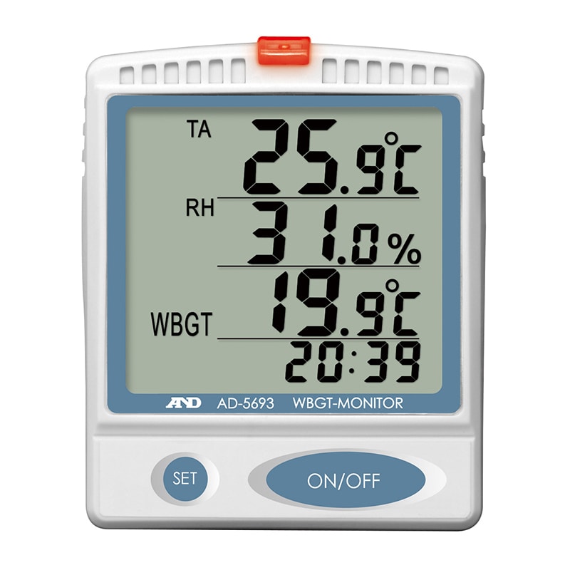 エー・アンド・デイ 壁掛・卓上型　熱中症指数モニター  AD5693 1台（ご注文単位10台）【直送品】