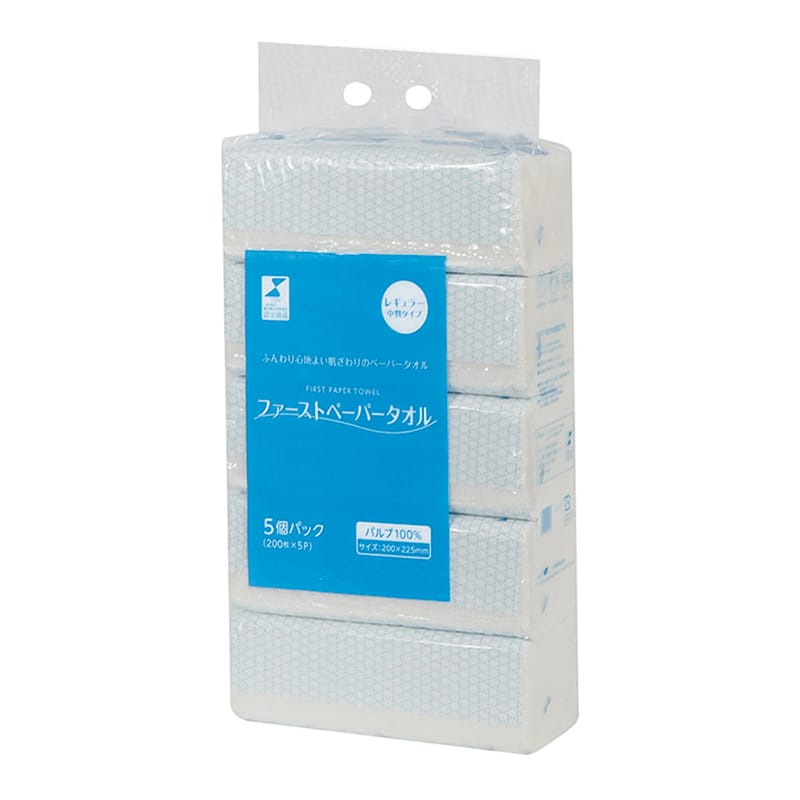 大一産業 ファーストペーパータオル レギュラー中判タイプ 200枚入 40パック 1箱（ご注文単位40箱）【直送品】