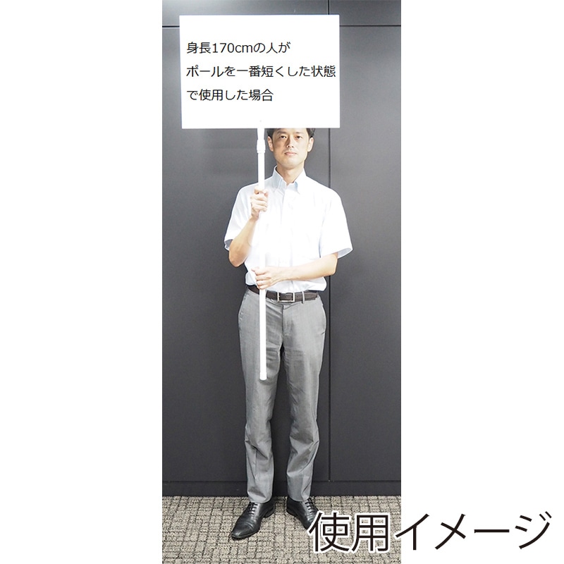 大一産業 無地プラカード ハンドル伸縮タイプ A2横 ホワイト 1セット(ご注文単位1セット)【直送品】