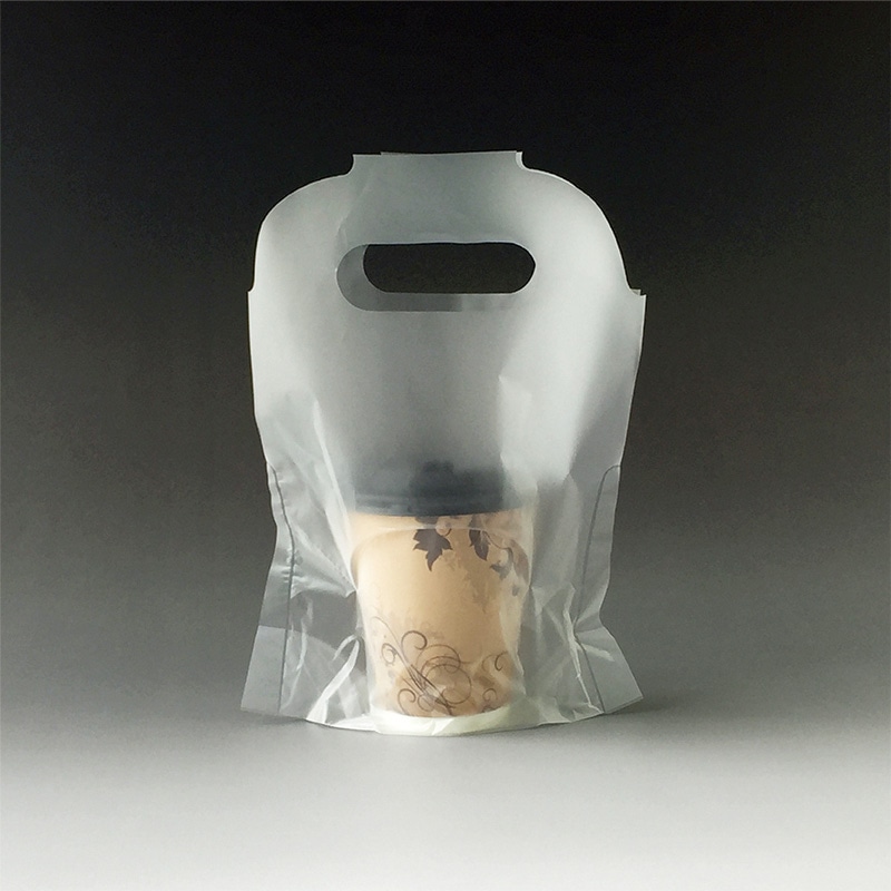 ミヤゲン テイクアウト用レジ袋 キャリーカップ 1個用  100枚/束（ご注文単位20束）【直送品】