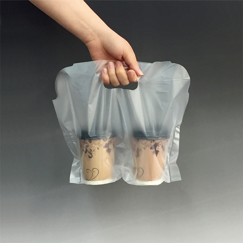 ミヤゲン テイクアウト用レジ袋 キャリーカップ 2個用  100枚/束（ご注文単位15束）【直送品】