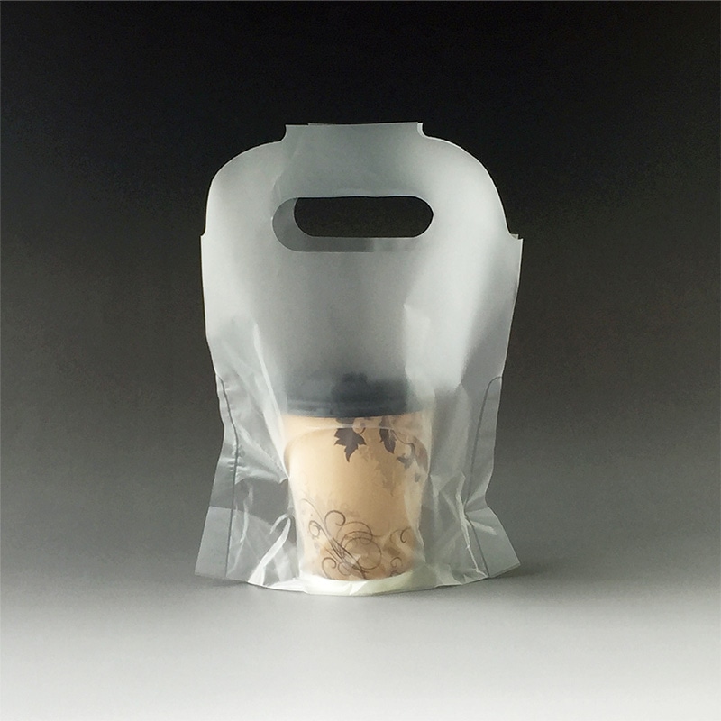 ミヤゲン テイクアウト用レジ袋 バイオ キャリーカップ 1個用  100枚/袋（ご注文単位20袋）【直送品】