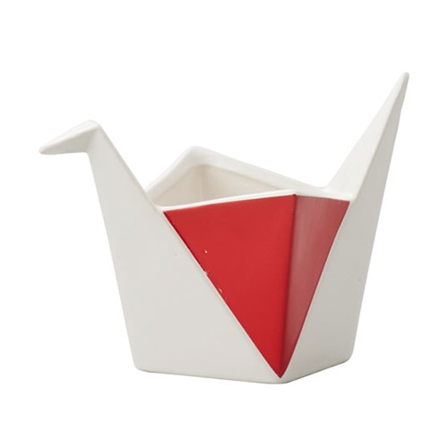 クレイ フラワーベース オリヅル ホワイト 175-313-156 1個（ご注文単位1個）【直送品】