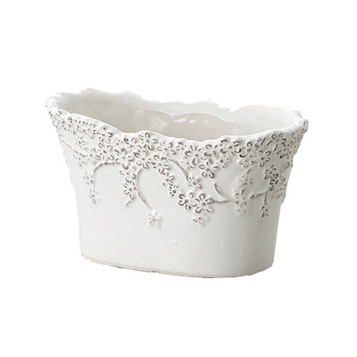 クレイ アレンジベース フラワーラインオーバル S ホワイト 120-566-100 1個（ご注文単位1個）【直送品】