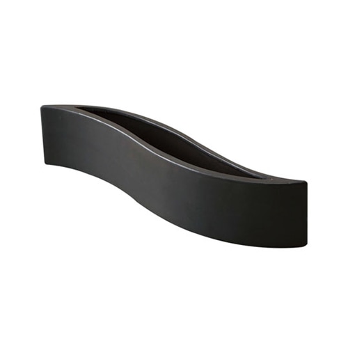 クレイ フラワーベース ウェーブレクタングル S ブラック 155-056-800 1個（ご注文単位1個）【直送品】