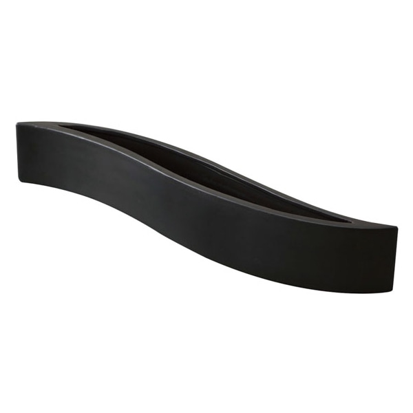 クレイ フラワーベース ウェーブレクタングル L ブラック 155-057-800 1件（ご注文単位1件）【直送品】