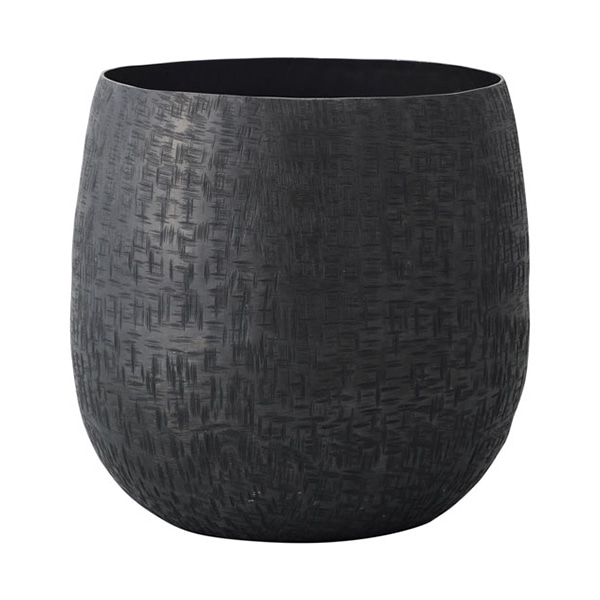 クレイ フラワーベース アルミニウム ポット ブラック 570-012-802 1個（ご注文単位1個）【直送品】