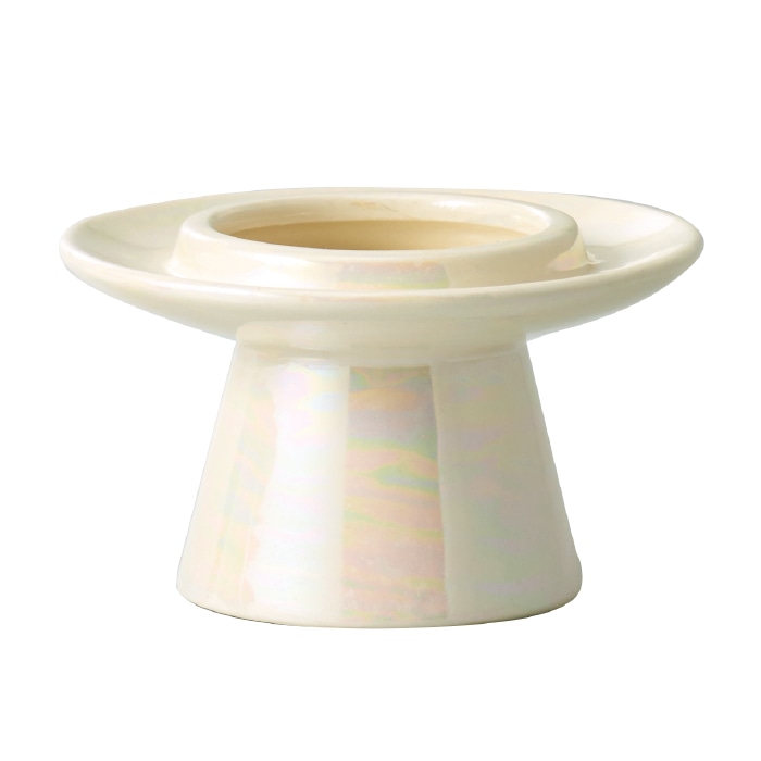 クレイ フラワーベース テンモク パールアイボリー 159-504-314 1個(ご注文単位1個)【直送品】