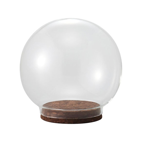 クレイ フラワーベース ガラスドーム ウィズコルク ダークブラウン 777-433-028 1個（ご注文単位1個）【直送品】