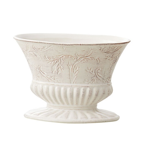 クレイ フラワーベース ラマージュ オーバル M ホワイト 120-486-100 1個（ご注文単位1個）【直送品】