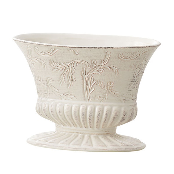 クレイ フラワーベース ラマージュ オーバル L ホワイト 120-487-100 1個（ご注文単位1個）【直送品】